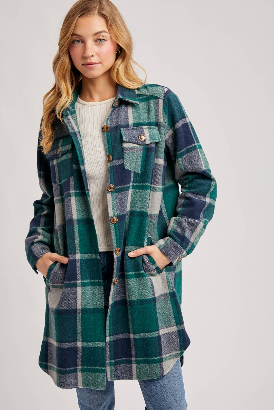FLANNEL LONGLINE SHACKET