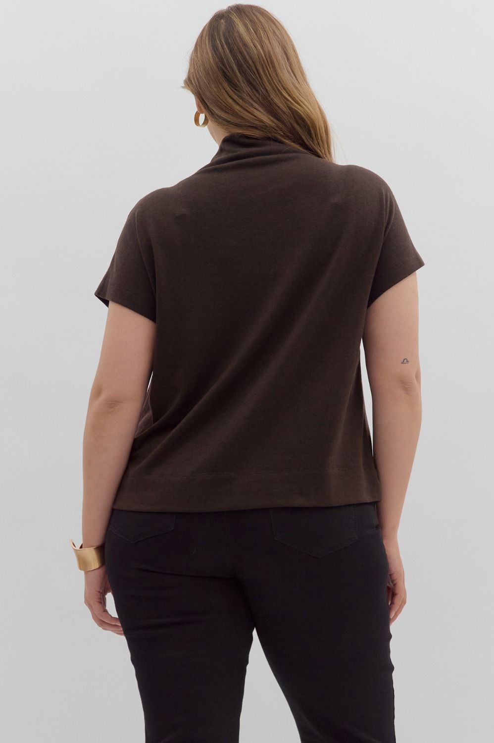 Entro Chocolate Cowl Neck Top