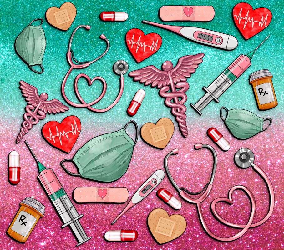 Nurse Light Green and Pink