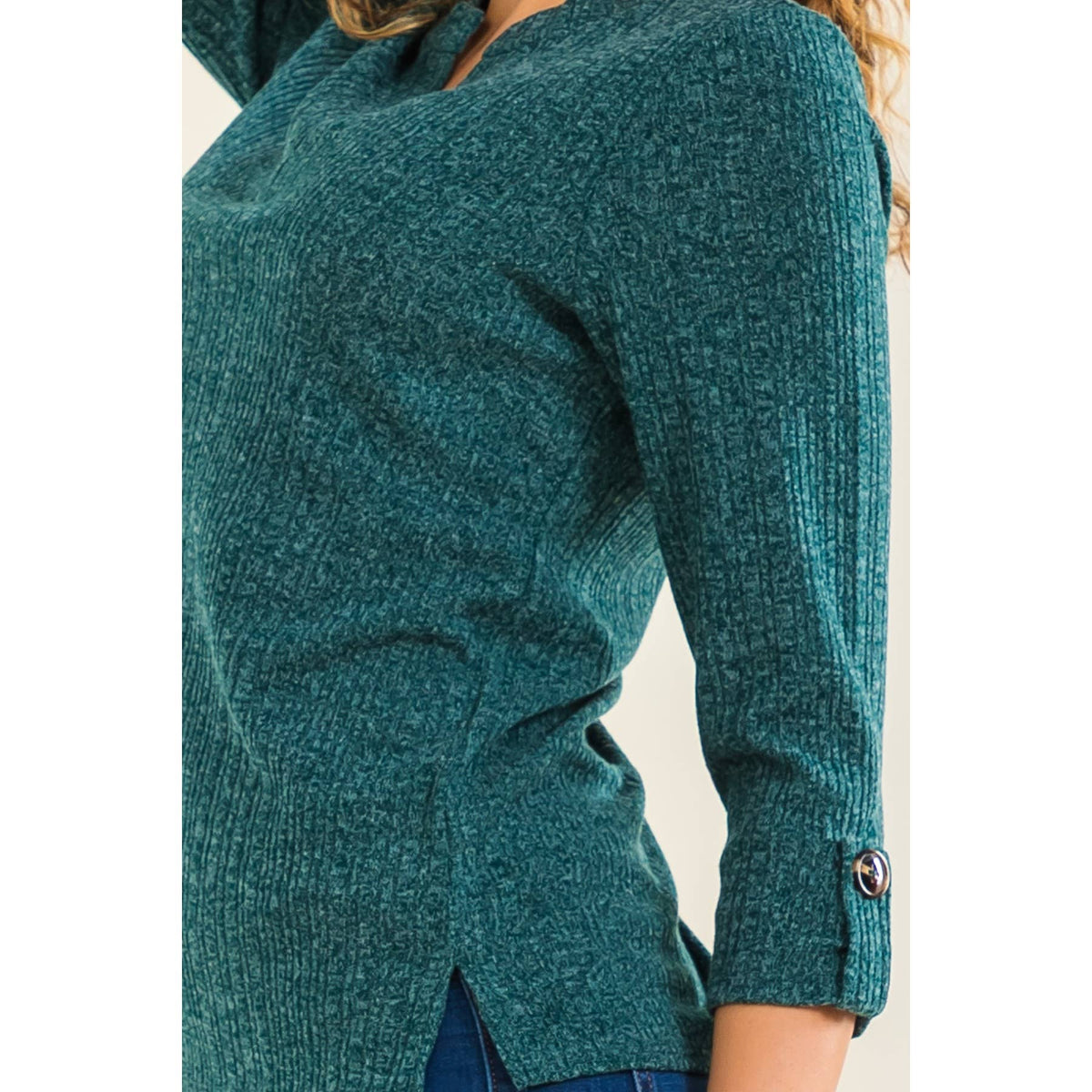 TORTOISE BUTTON SWEATSHIRT