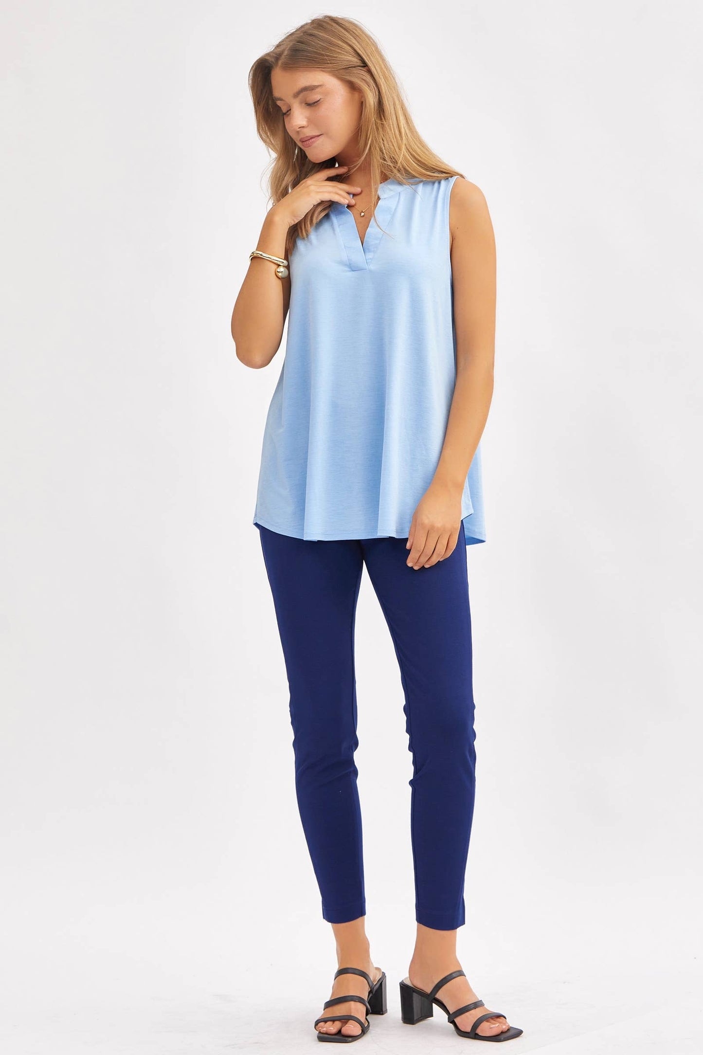 Solid Lizzy V Neck Tank