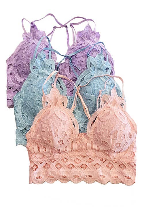 Scalloped Lace Cami Bralette: 2-2-2(S-M-L) / COCOA