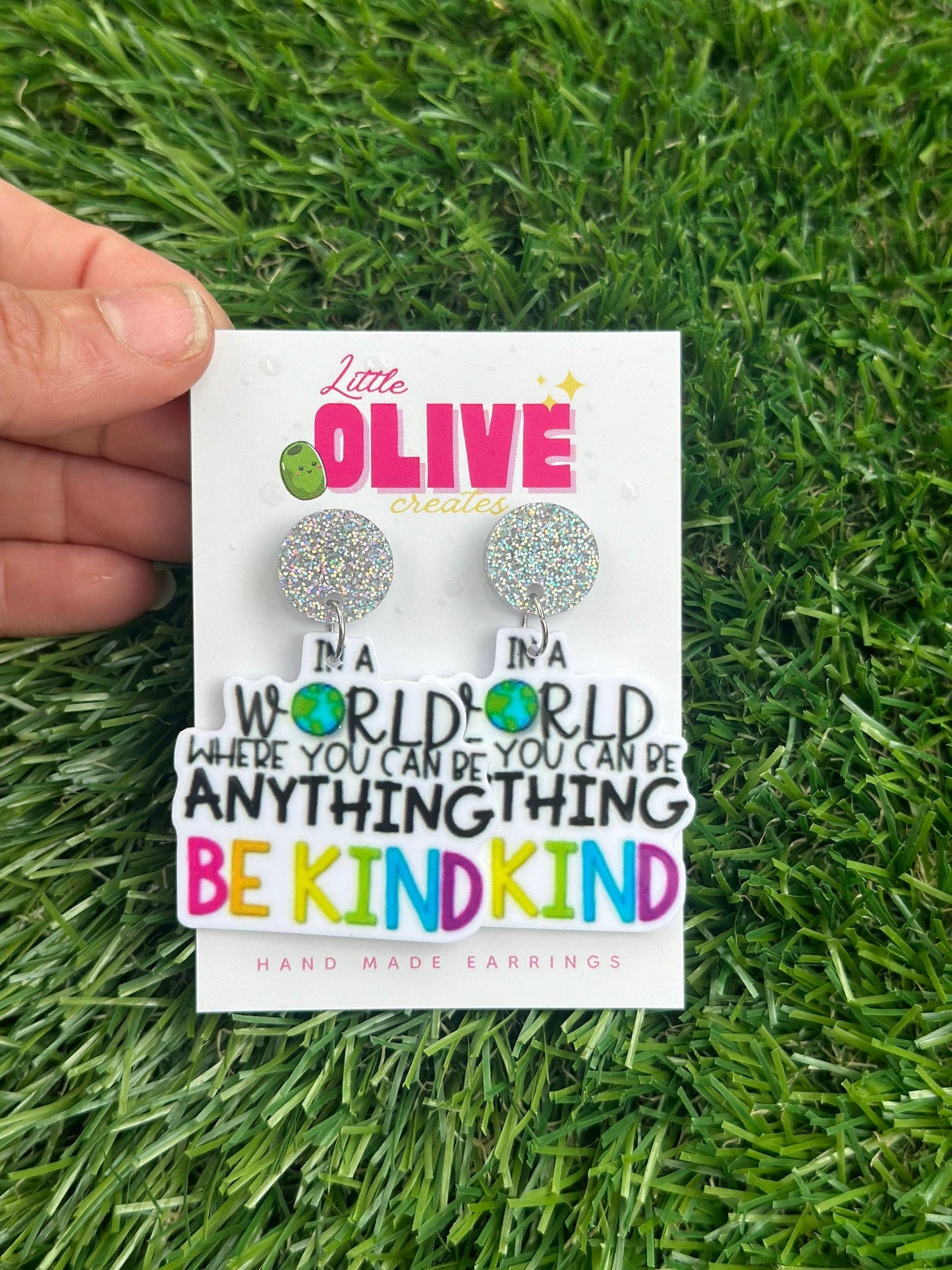 Inspirational Teacher 'Be Kind' Dangle Earrings