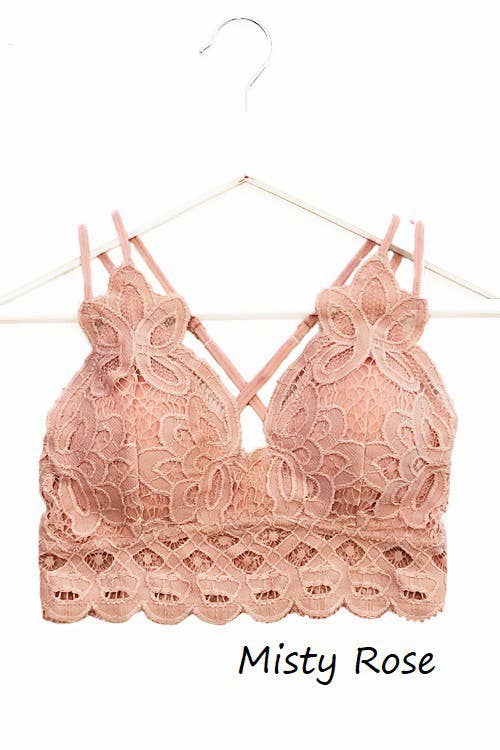 Scalloped Lace Cami Bralette: 2-2-2(S-M-L) / COCOA