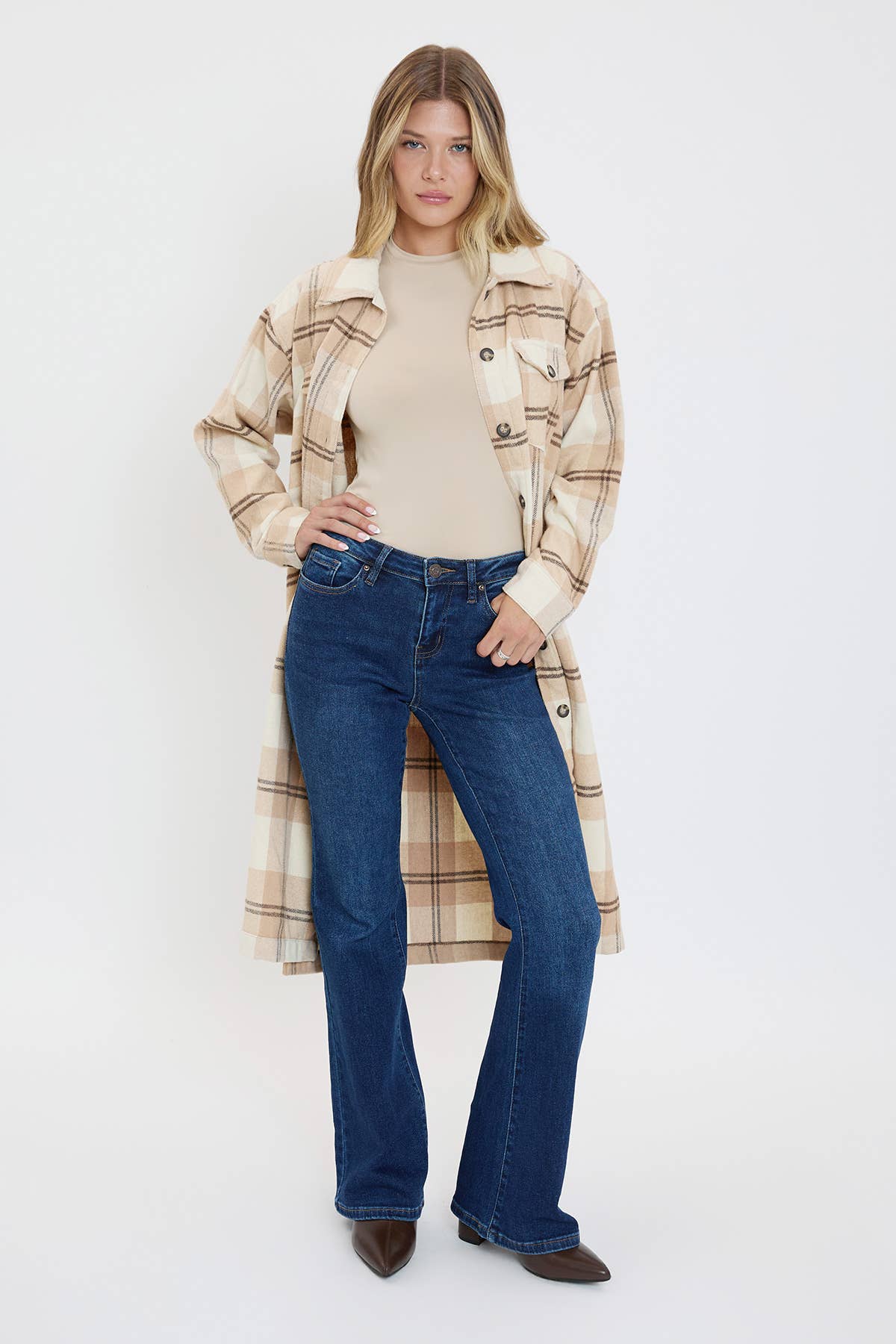 Plaid Shacket Long Duster