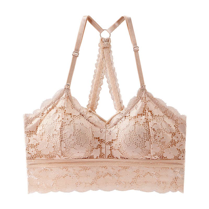 Floral Lace Mesh crop camisole Wireless Bra Bralettes