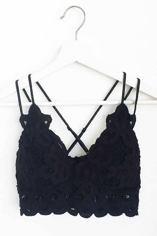 Scalloped Lace Cami Bralette: 2-2-2(S-M-L) / COCOA