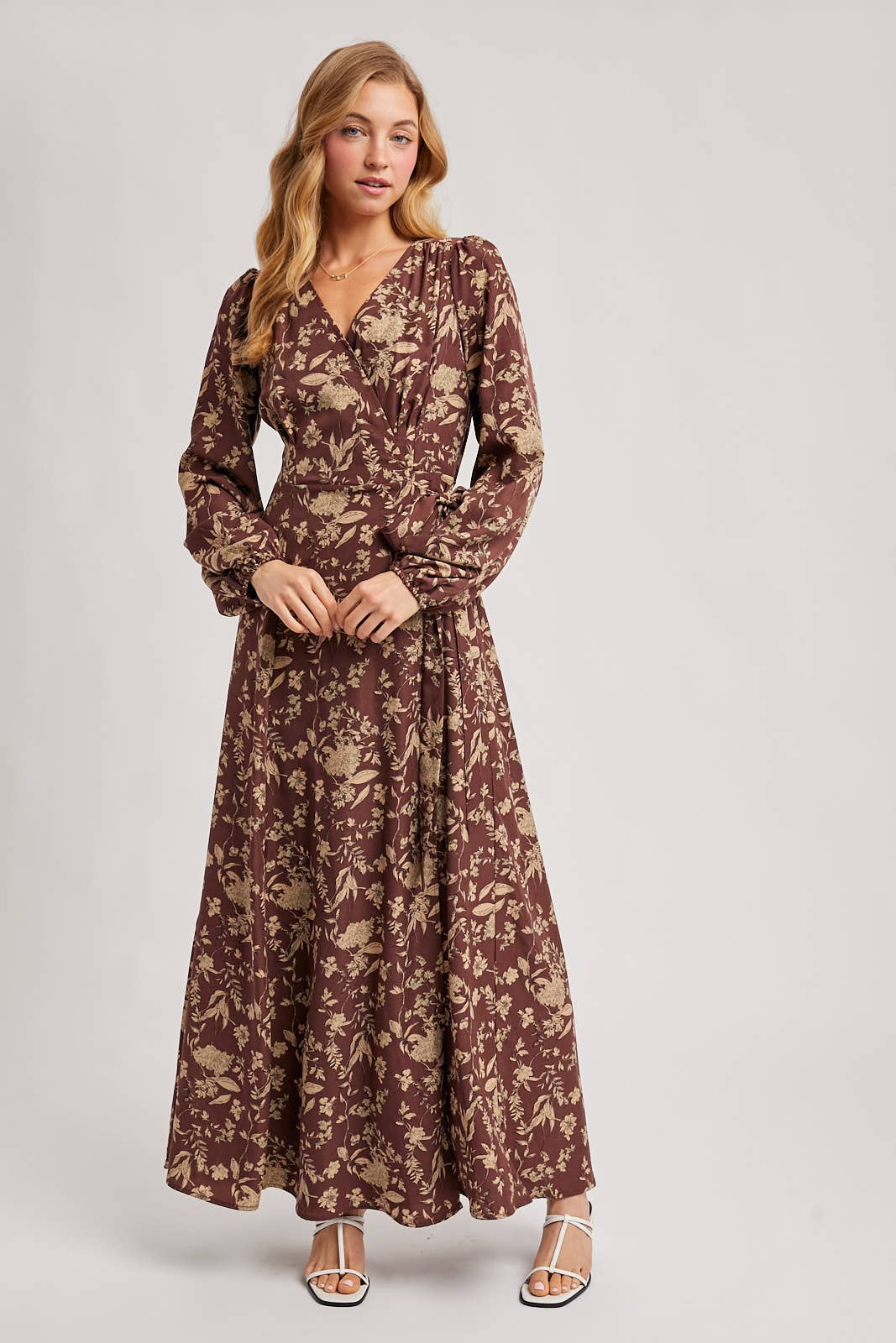 FLORAL WRAP MAXI DRESS
