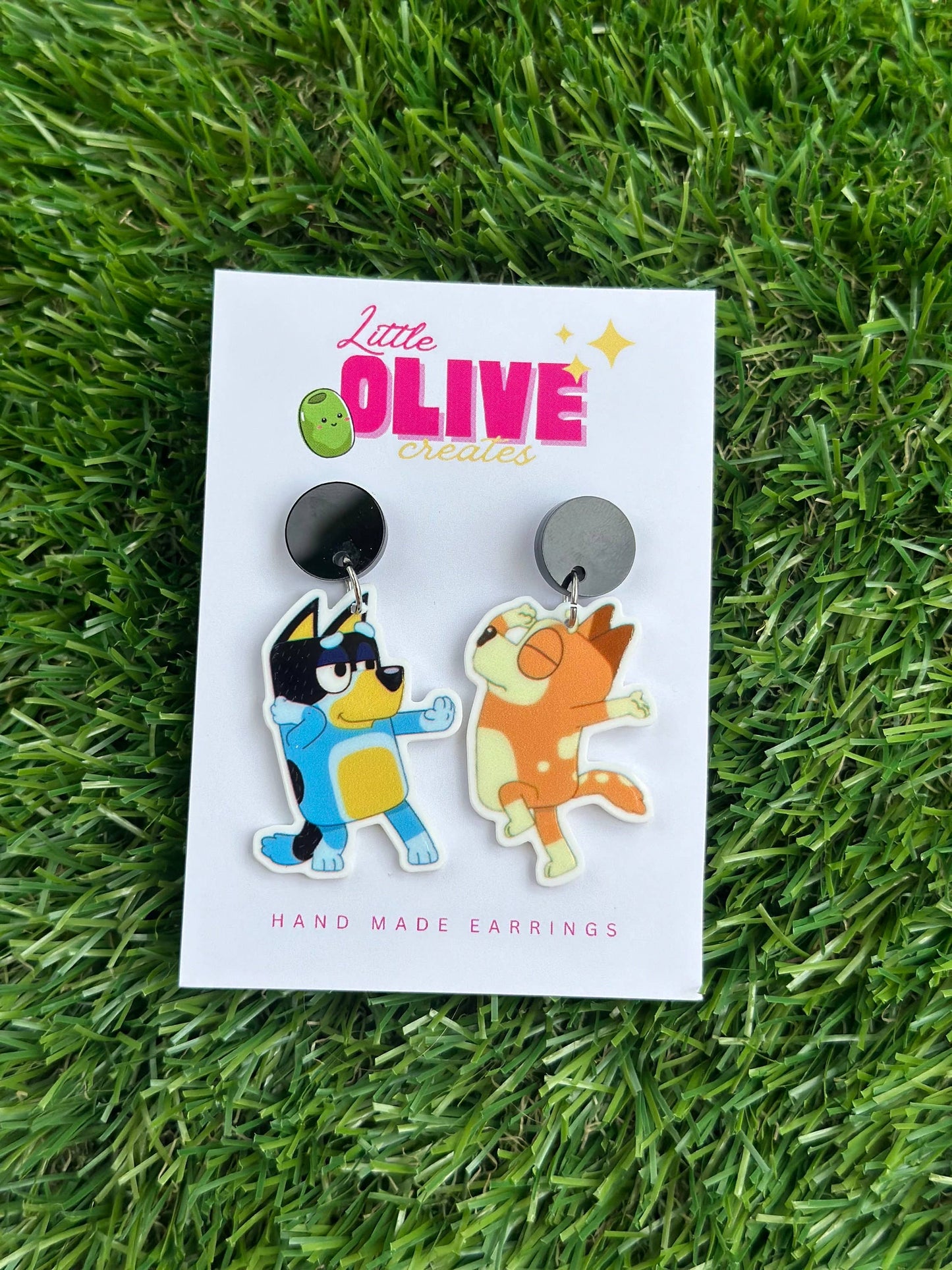 Bluey Dangle Earrings - Playful Whimsical Variations