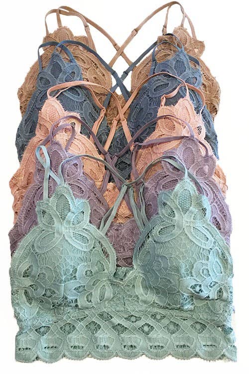 Scalloped Lace Cami Bralette: 2-2-2(S-M-L) / COCOA