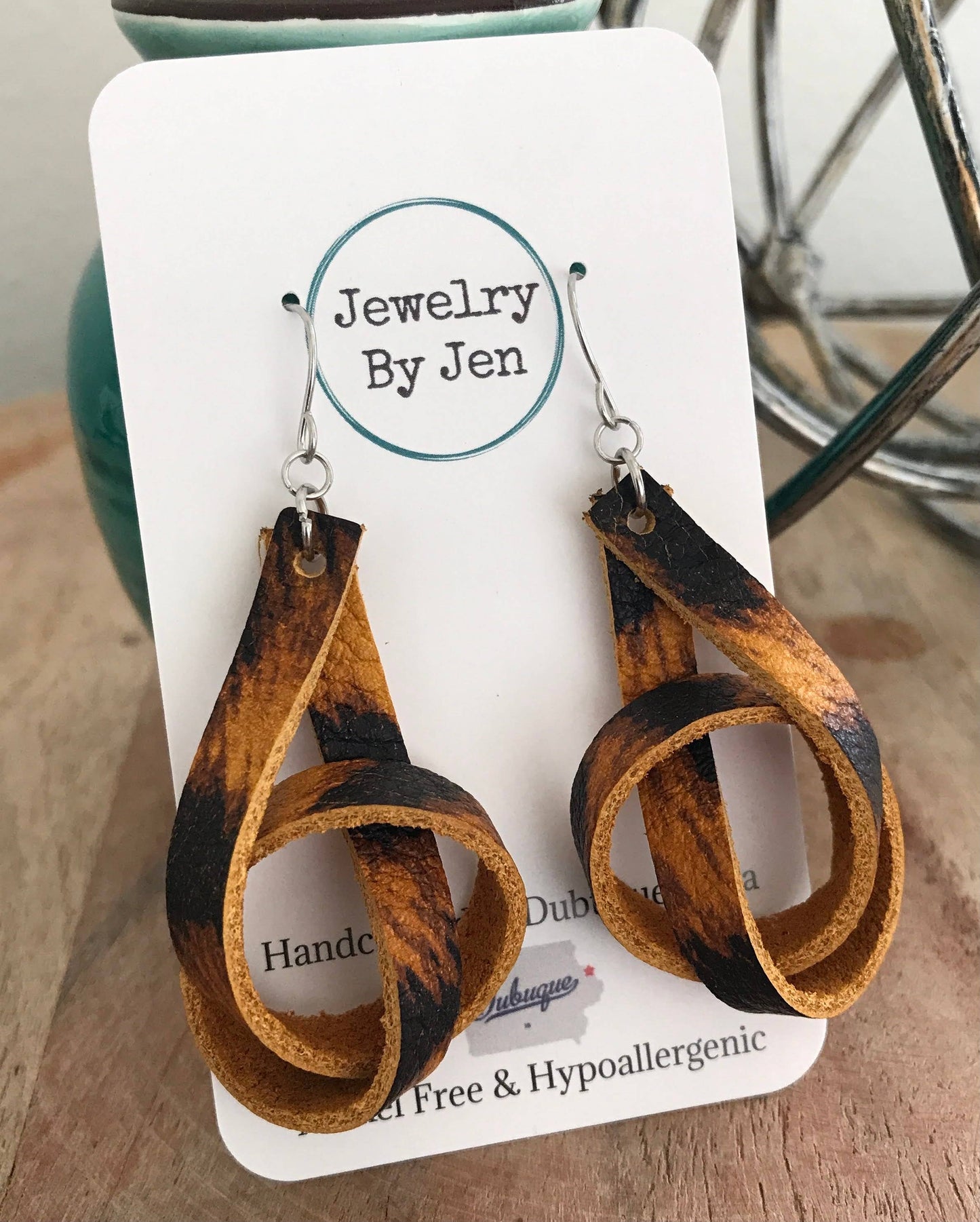 Knot: Mustard Leopard Earrings
