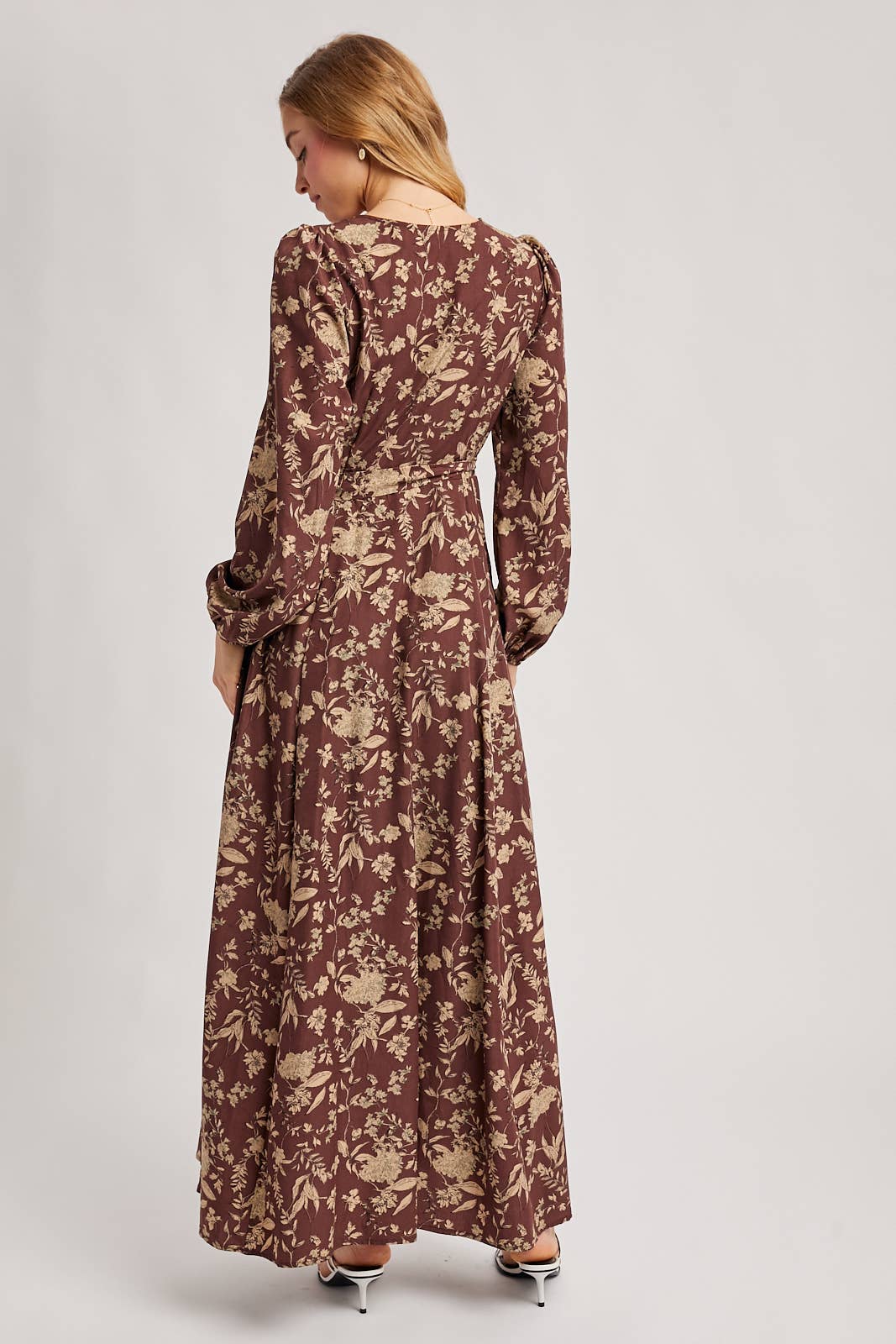 FLORAL WRAP MAXI DRESS
