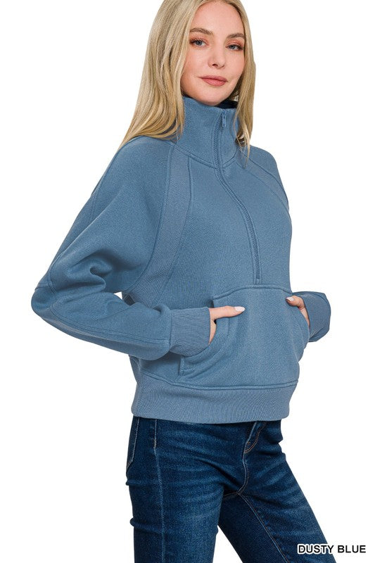 Zenana Half Zip Sweater