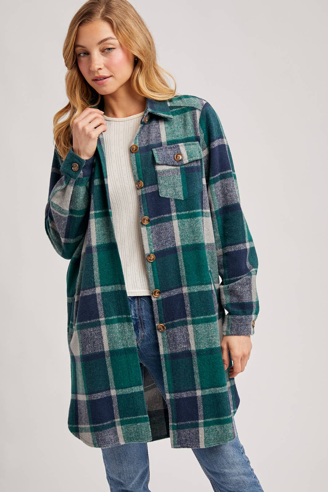 FLANNEL LONGLINE SHACKET