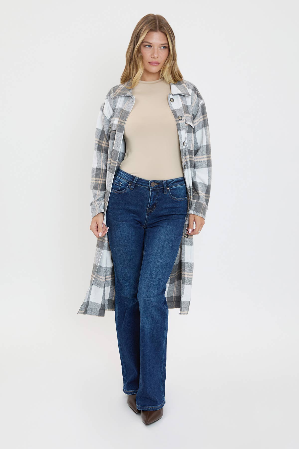 Plaid Shacket Long Duster