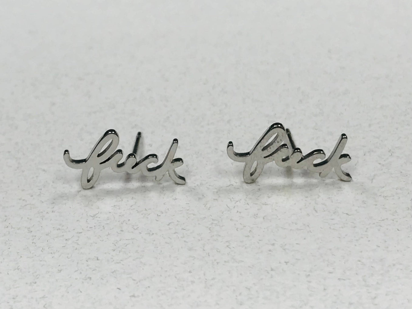 GOLD Stainless Steel Fuck Earrings Hypoallergenic
