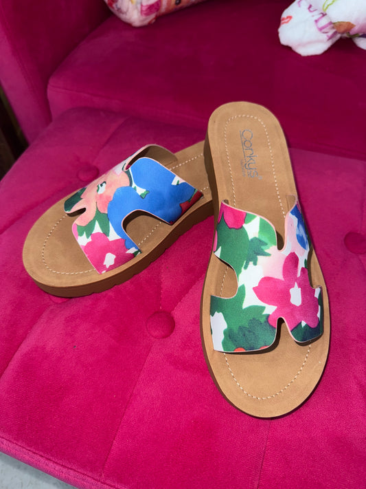 SALE Hold Please Floral Corky’s Sandals
