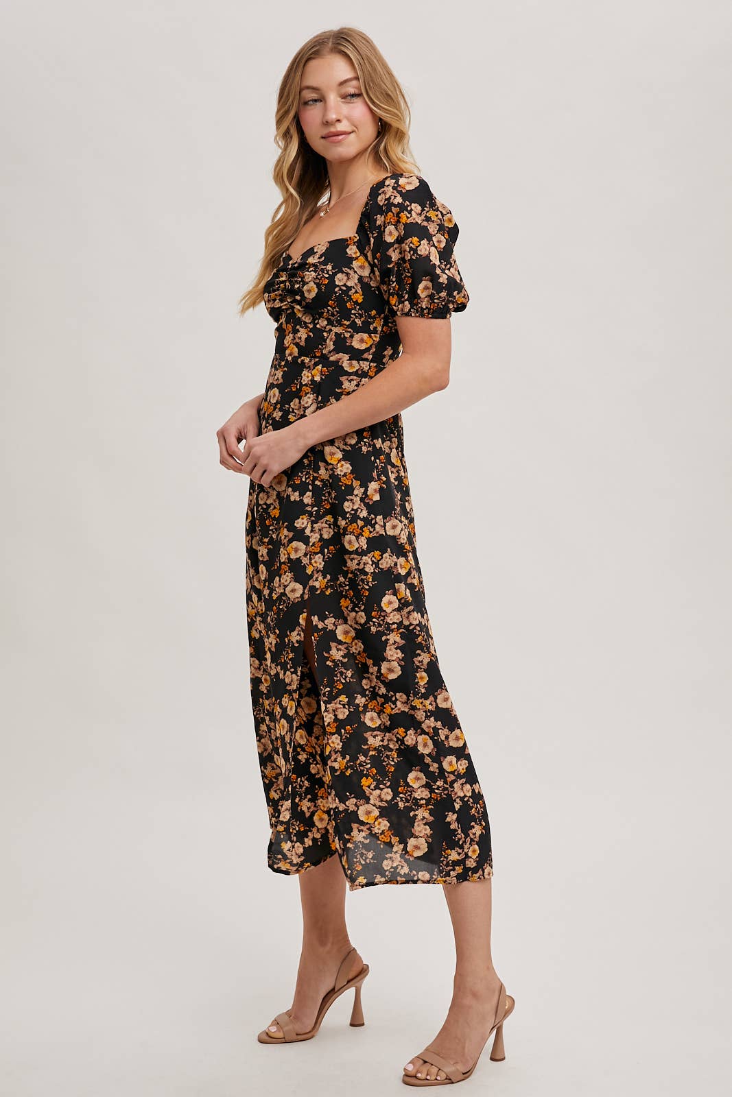 FLORAL PRINT SWEETHEART DRESS