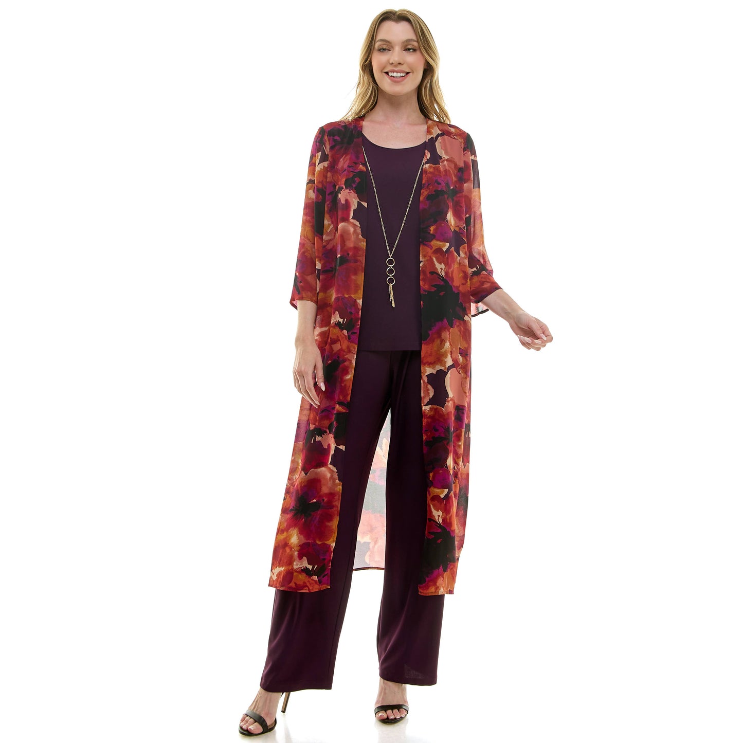 3 PC CARDIGAN STRAIGHT LEG PANT SET
