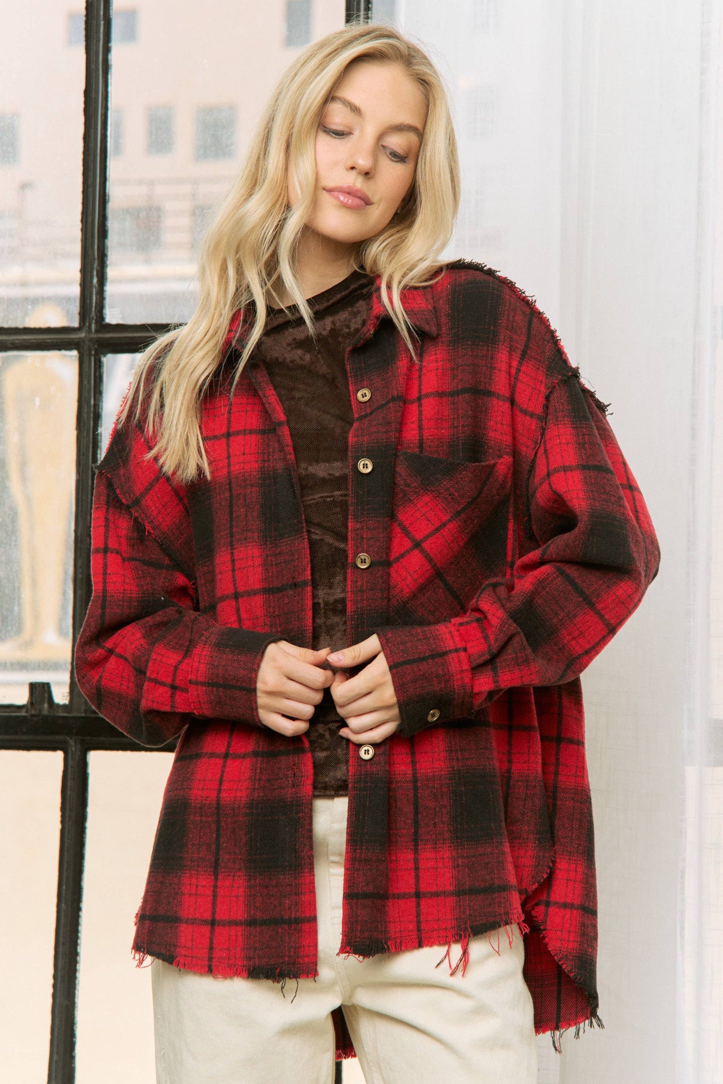 SUPER SOFT PLAID SHACKET