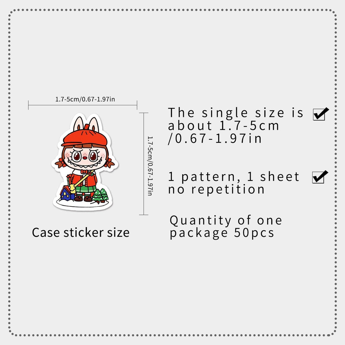 50Pcs Stickers – Cute Waterproof Cartoon Decals for Laptop