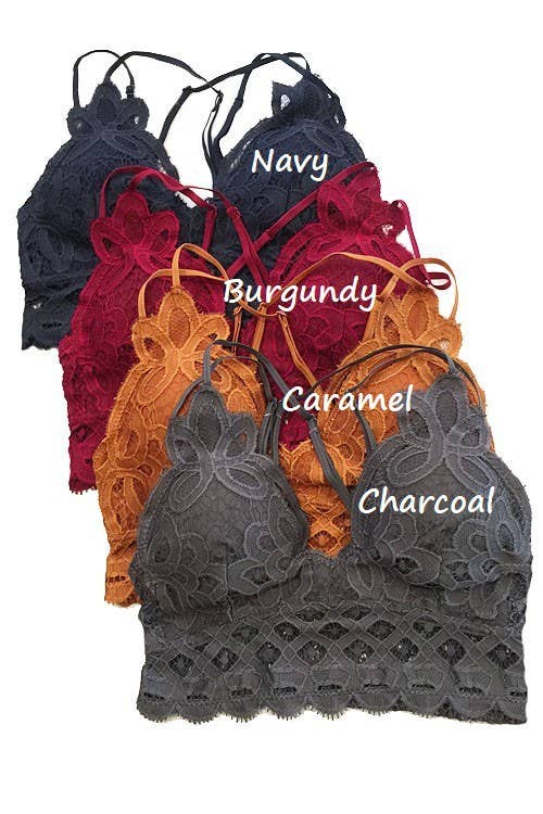 Scalloped Lace Cami Bralette: 2-2-2(S-M-L) / COCOA