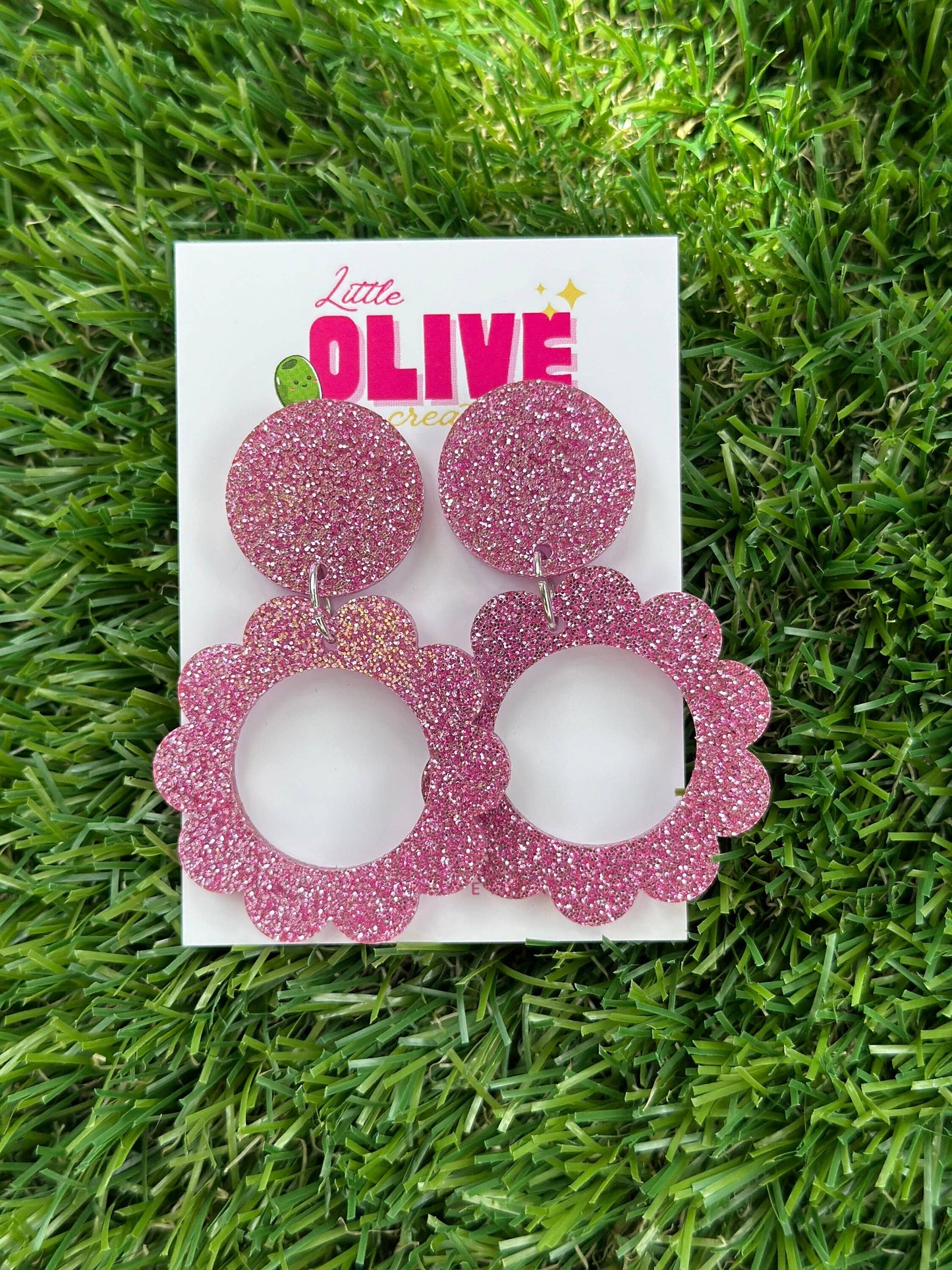 Retro Flower Power '60s Dangle Earrings Stainless Posts
