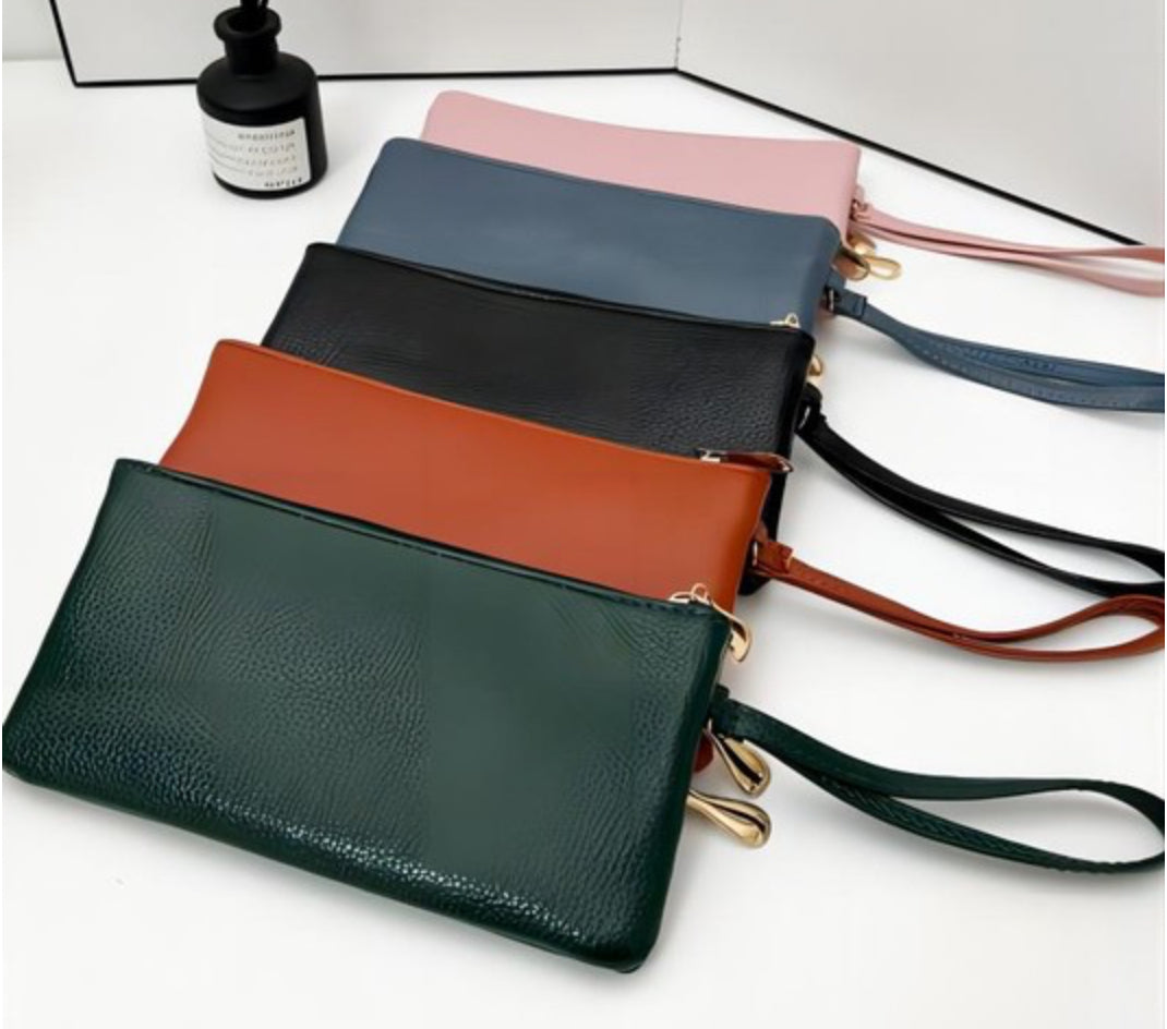 Vegan Leather Wristlet Clutch