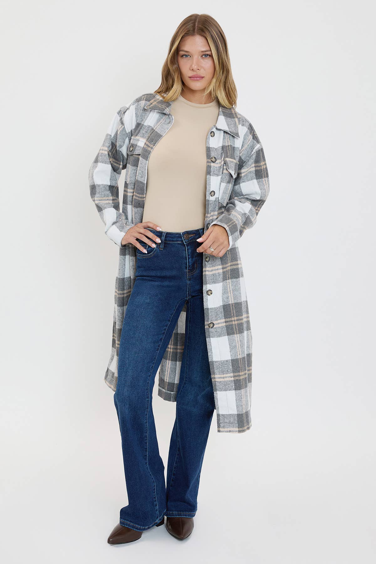 Plaid Shacket Long Duster