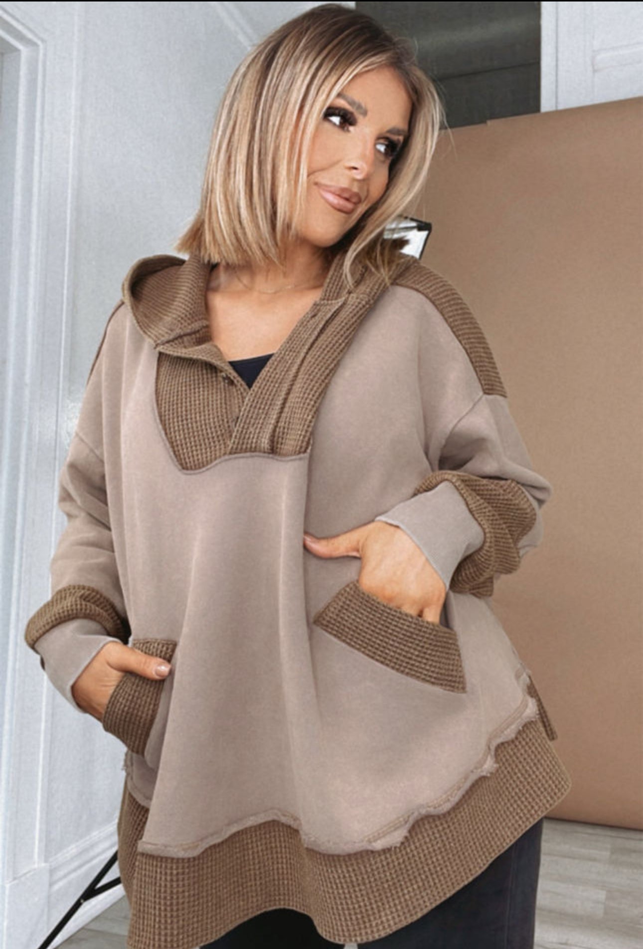 Brown Hooded Top
