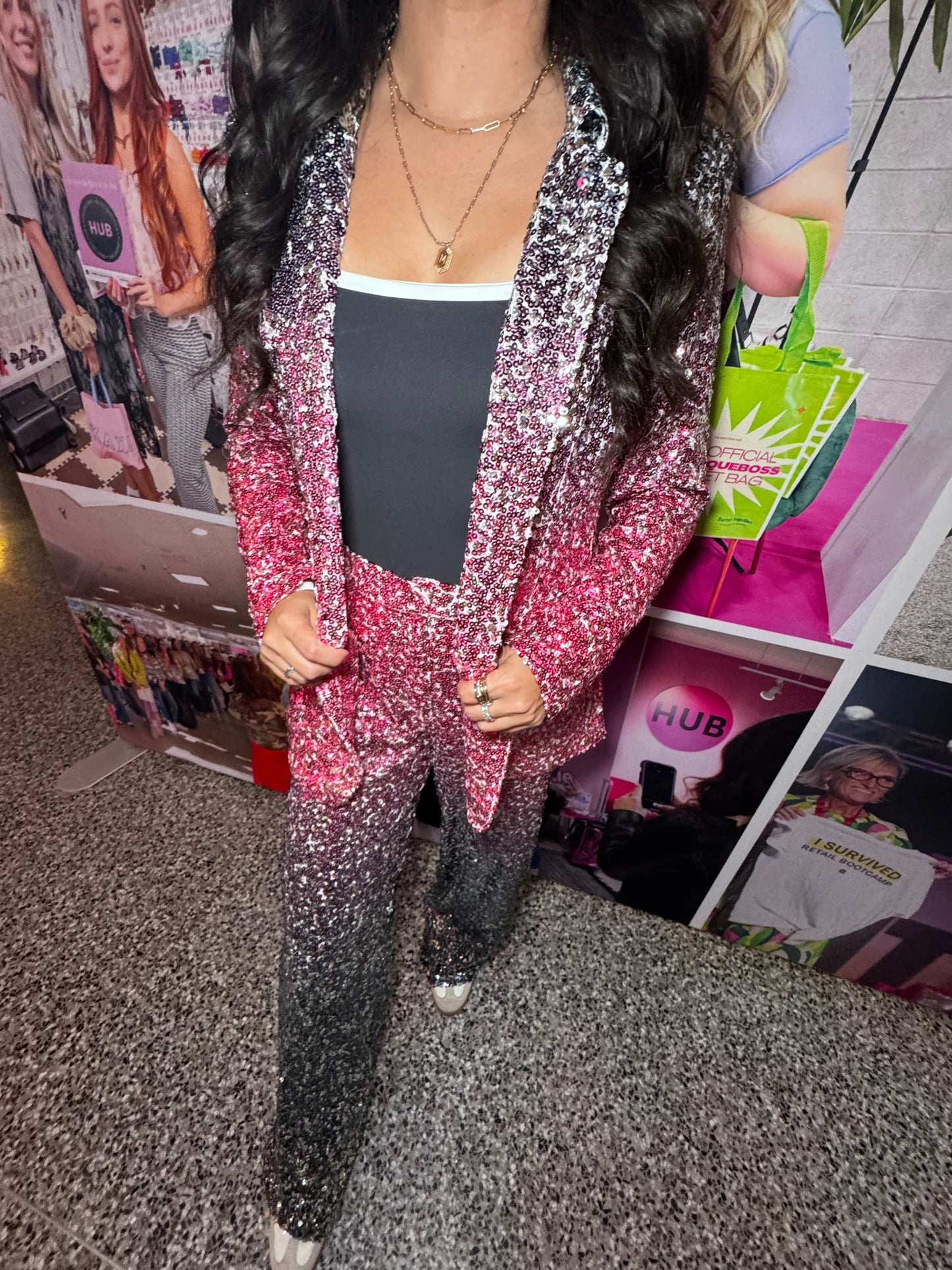 CaraZY Megan Sequin Ombré Suit