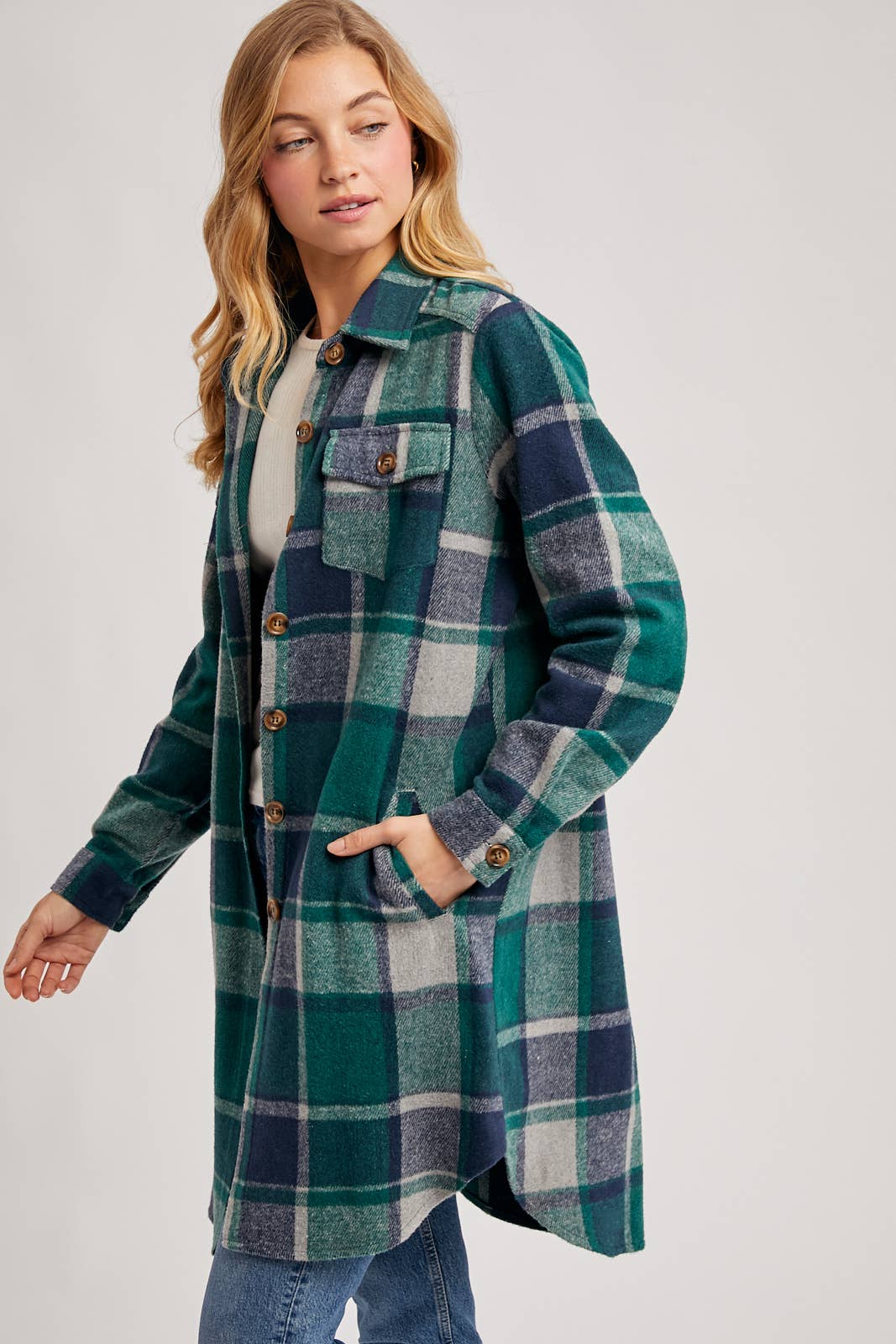 FLANNEL LONGLINE SHACKET