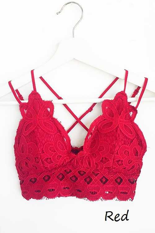 Scalloped Lace Cami Bralette: 2-2-2(S-M-L) / COCOA