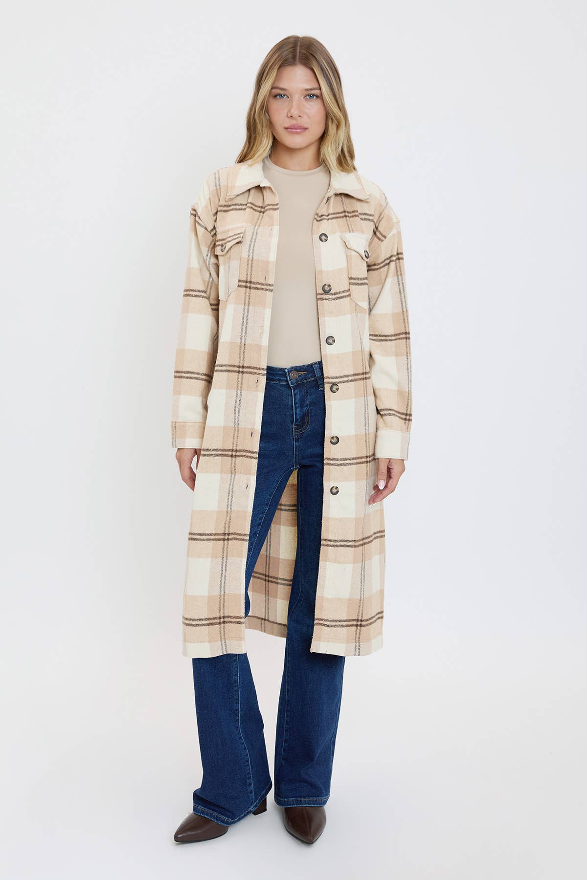 Plaid Shacket Long Duster