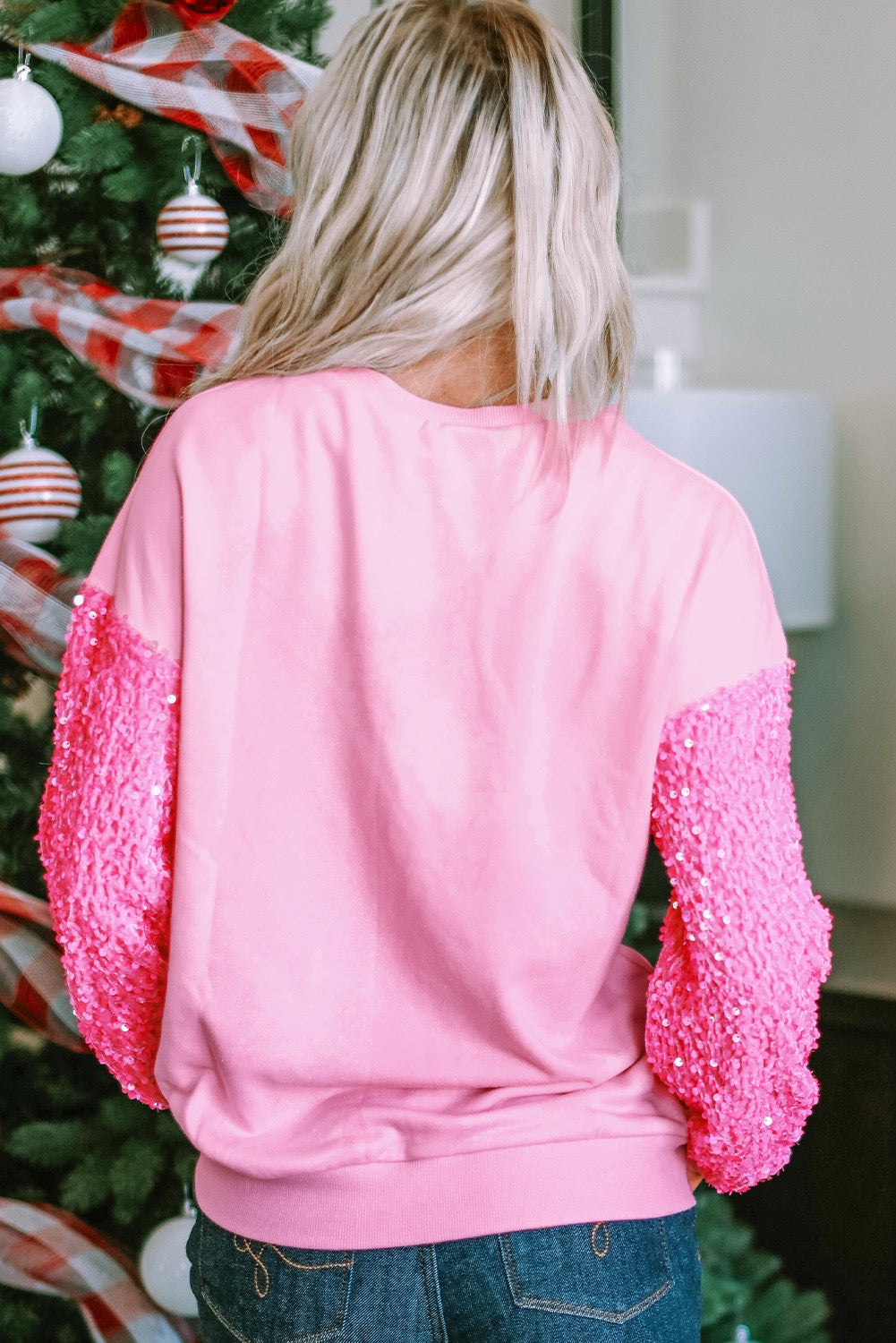 Heart Sparkle Sleeve Sweater