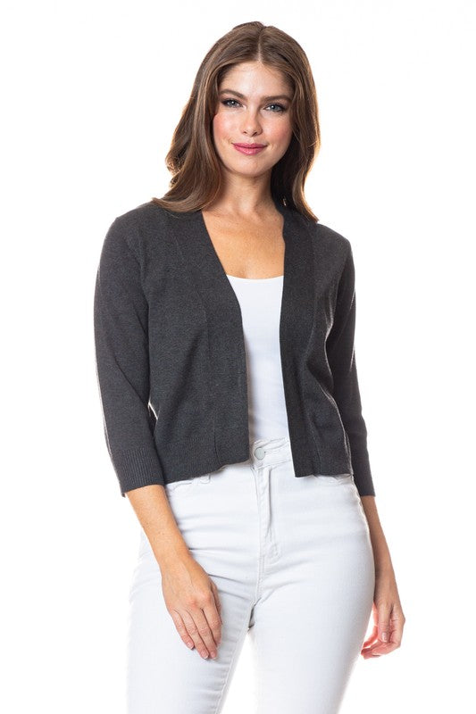 Crop Cardi Gray