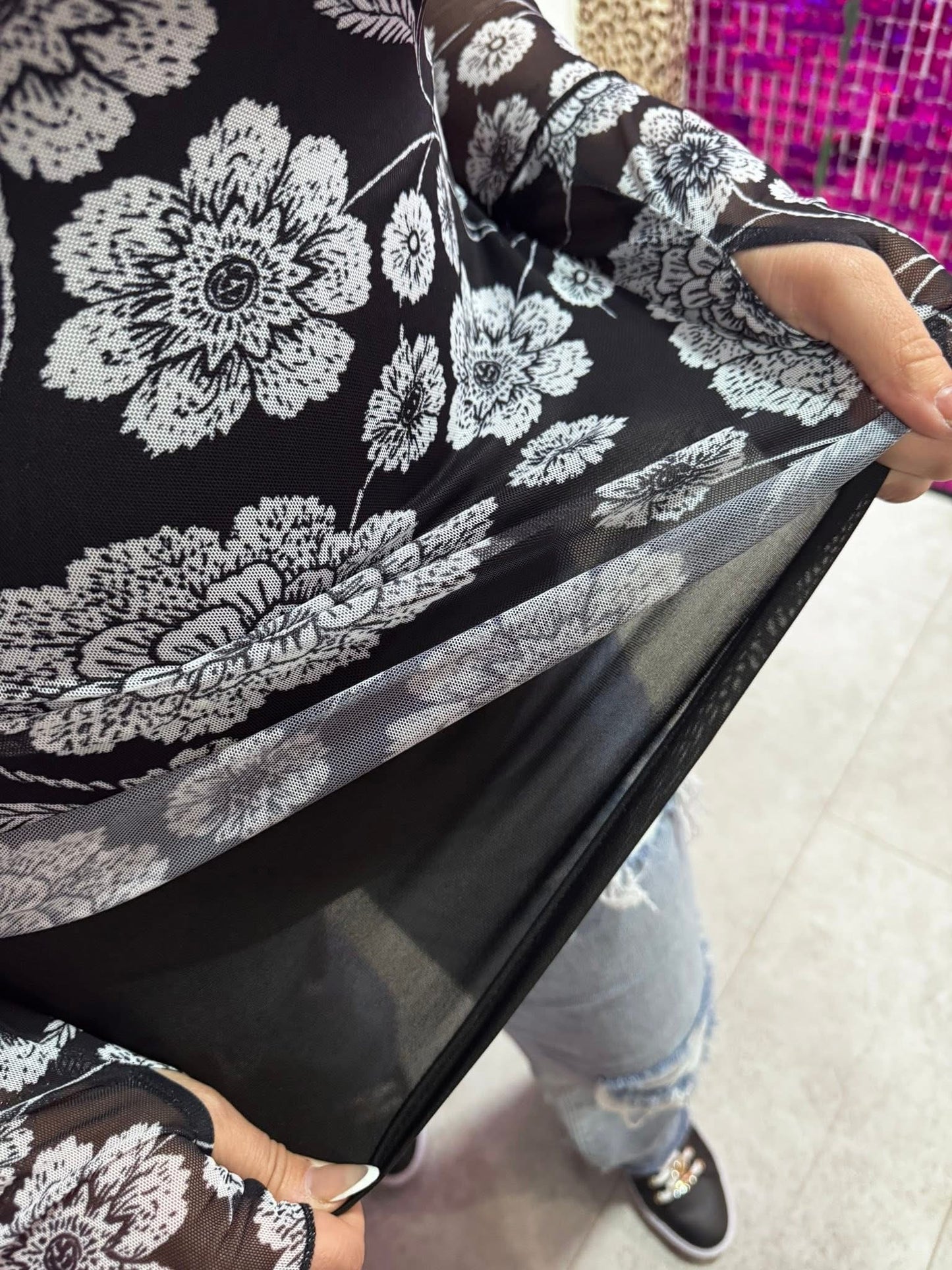 Sheer Floral Top