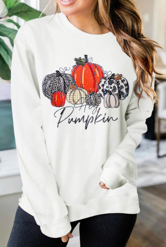 Hello Sequin Pumkin Fall Crew