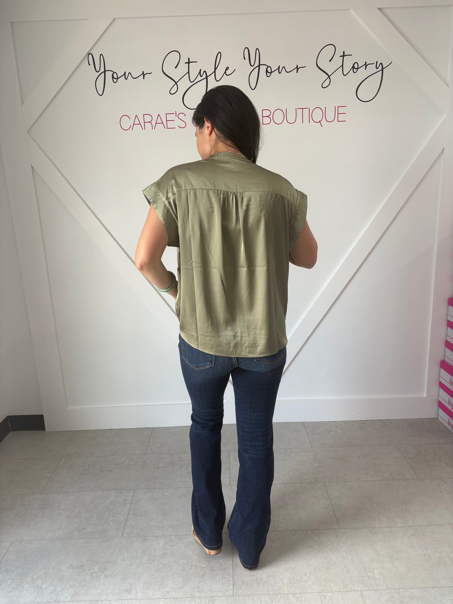 V-Neck Silky Fall Top