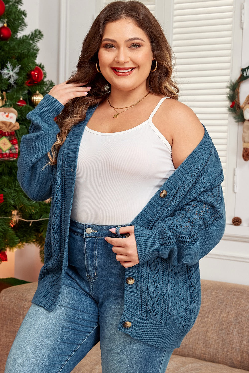 SALE Blue Knit Cardigan