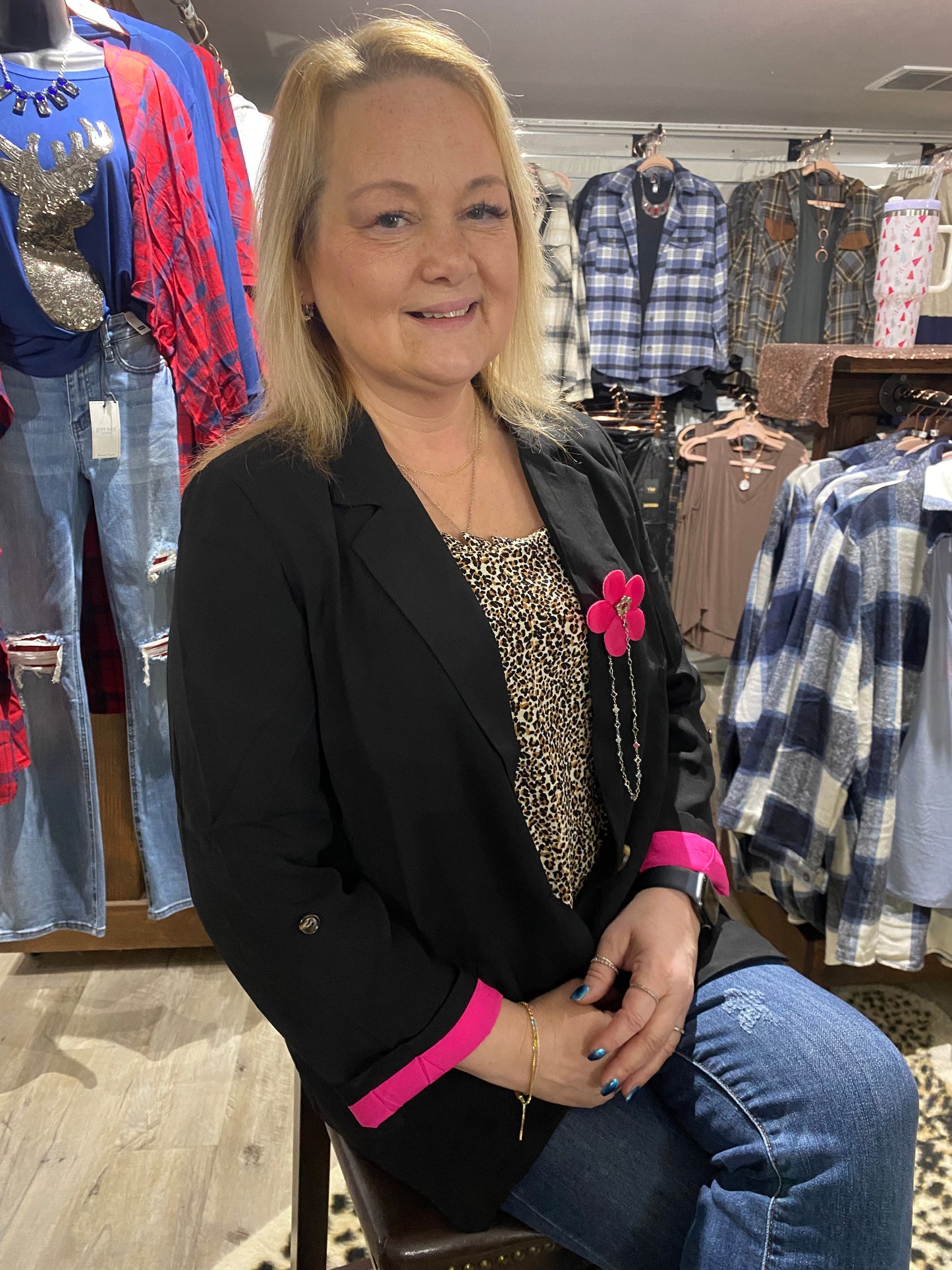 Black And Pink Blazer