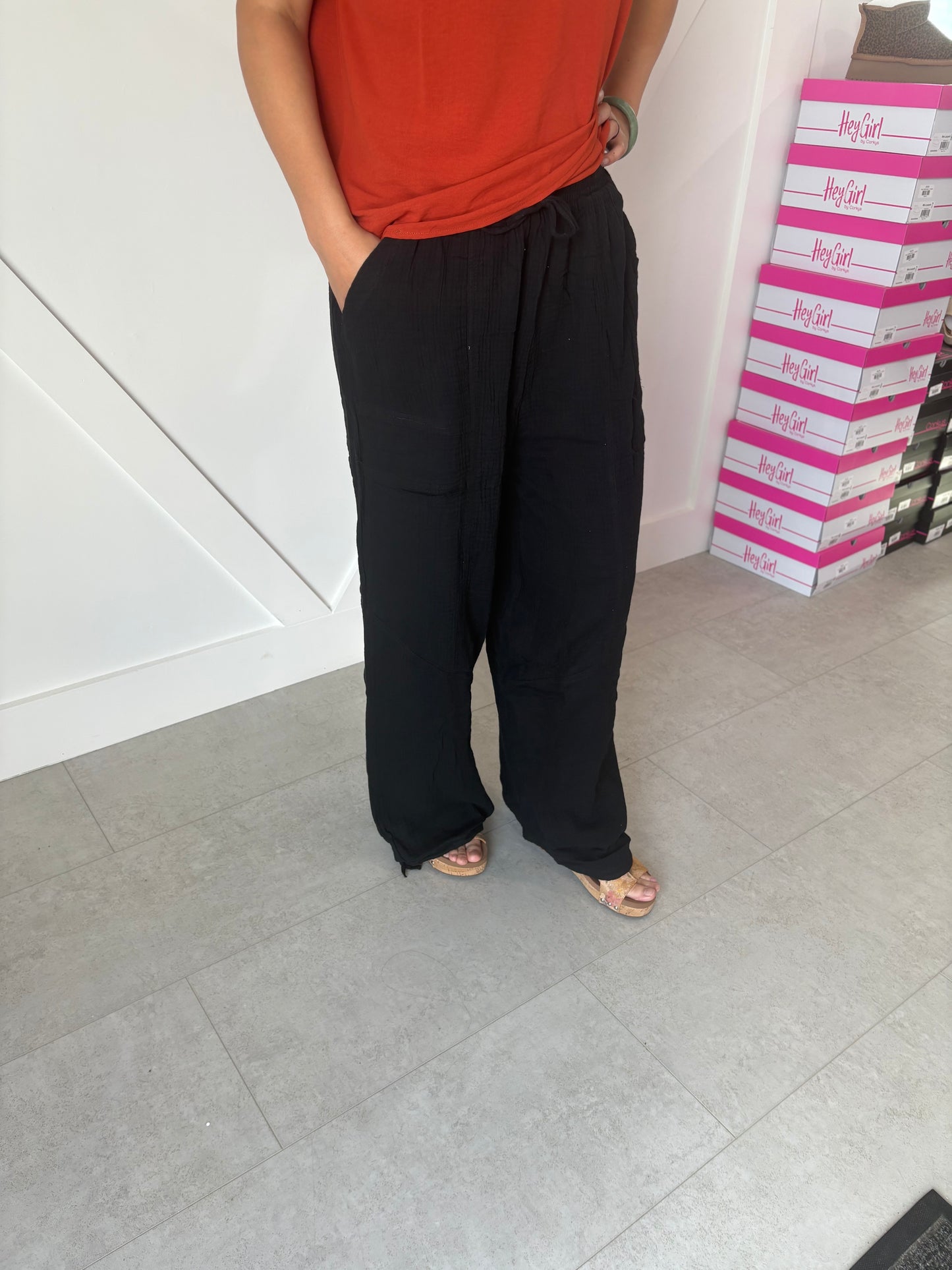 Black Linen Beach Pants