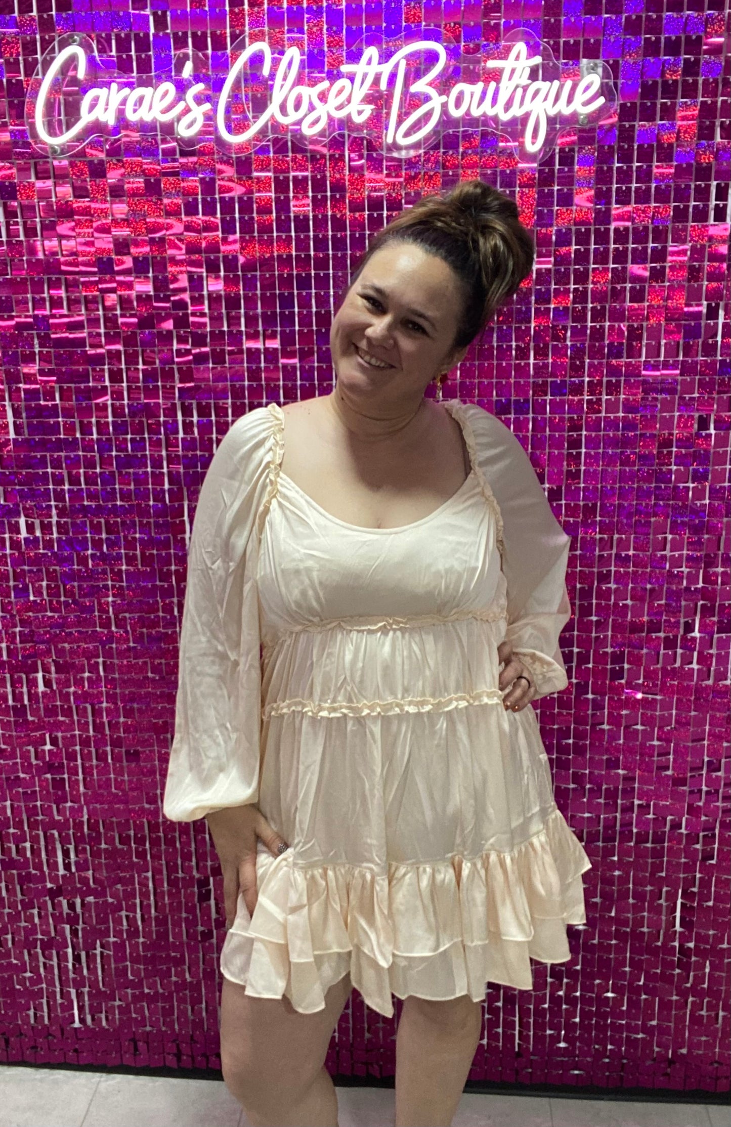 Liz Silk Long Sleeve Dress
