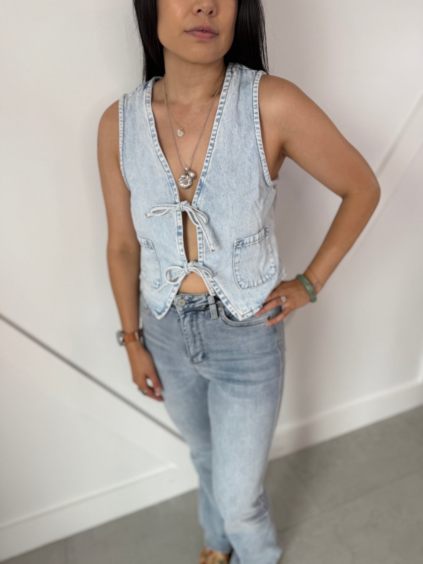 Lucky Jane Tie Front Vest
