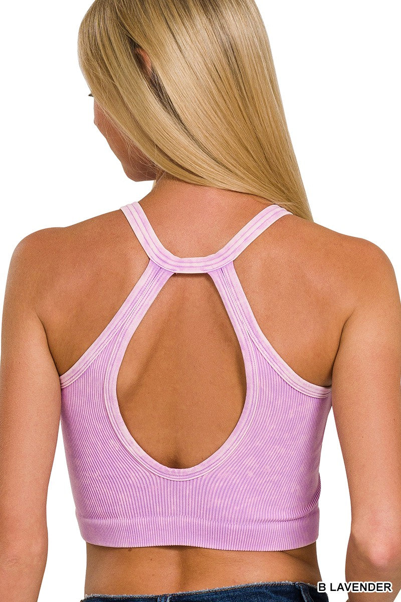 Padded Ribbed v Bralette Zenana