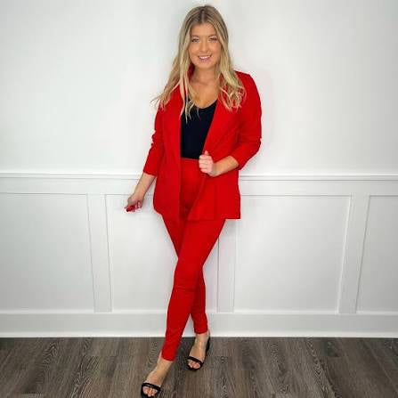 Dear Scarlett 3/4 Poinsettia Blazer