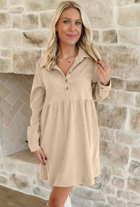 Corduroy Fall Dress w/pockets