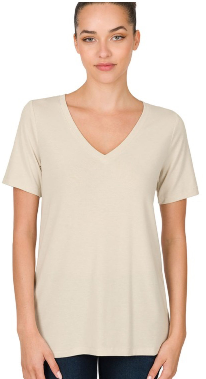 Zenana VNECK Basic Tee
