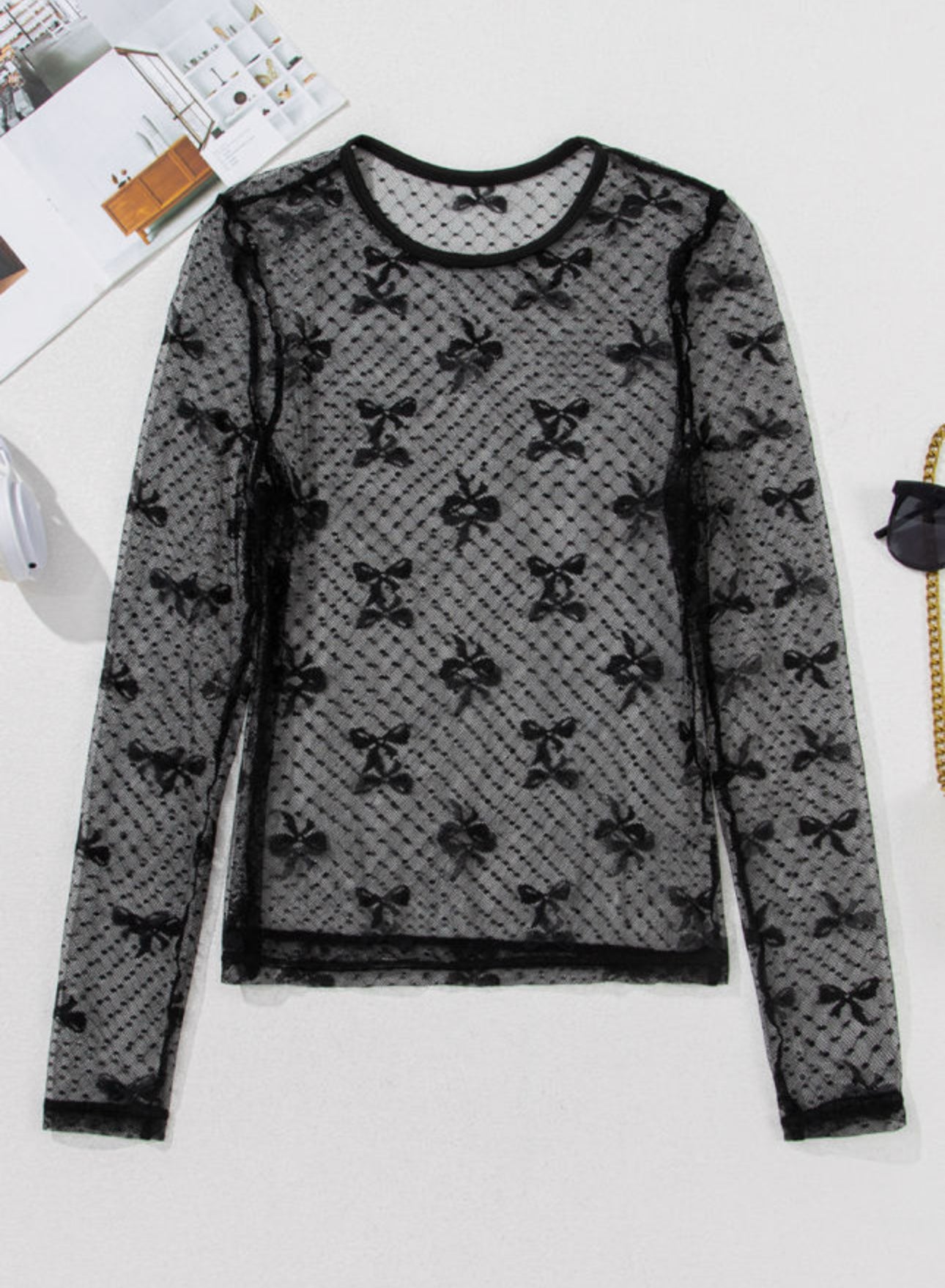 Long Sleeve Bow Top