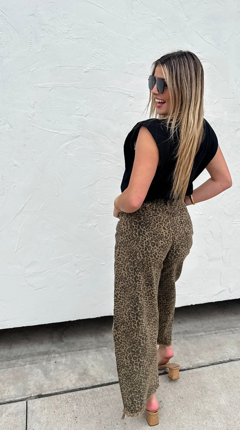 Blakeley Barrel Cut Cheetah Jean